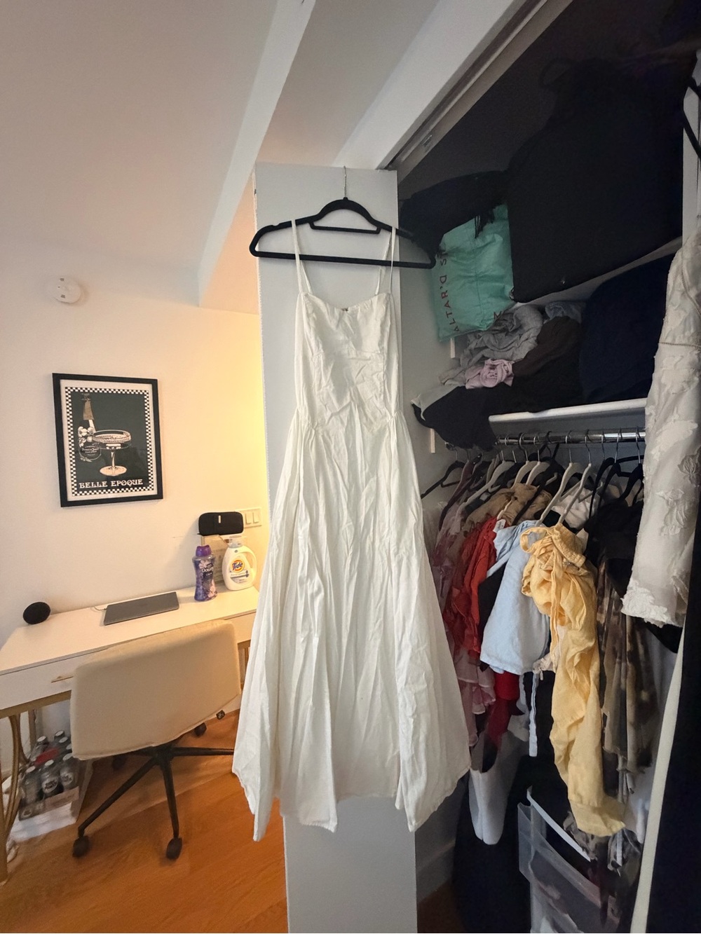 Abercrombie & Fitch White Spaghetti-Strap Maxi Dress